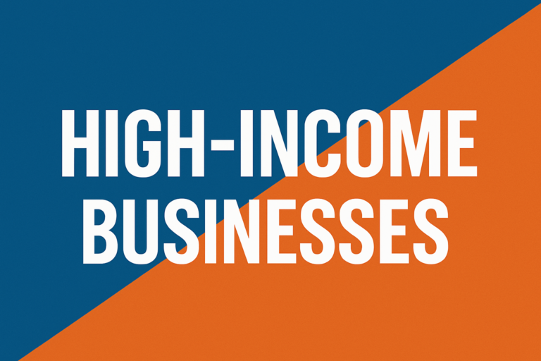 High income businesses text thumbnail for 2025 profitable business ideas